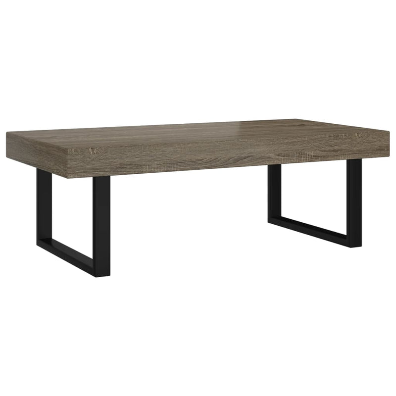 vidaXL szürke és fekete MDF és vas dohányzóasztal 120x60x40 cm