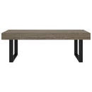 vidaXL szürke és fekete MDF és vas dohányzóasztal 120x60x40 cm