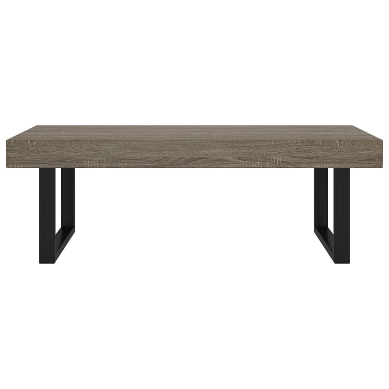 vidaXL szürke és fekete MDF és vas dohányzóasztal 120x60x40 cm