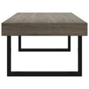 vidaXL szürke és fekete MDF és vas dohányzóasztal 120x60x40 cm