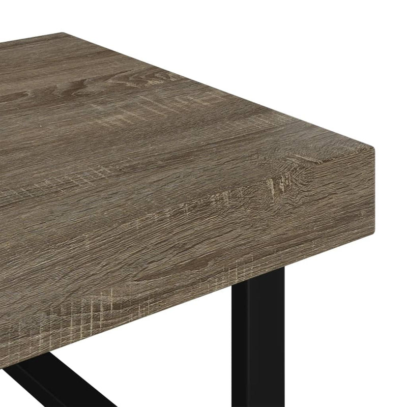 vidaXL szürke és fekete MDF és vas dohányzóasztal 120x60x40 cm