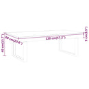 vidaXL szürke és fekete MDF és vas dohányzóasztal 120x60x40 cm