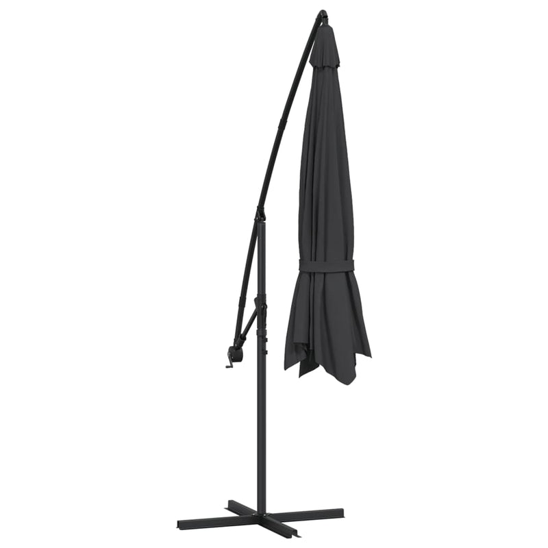 vidaXL fekete konzolos napernyő alumíniumrúddal 350 cm