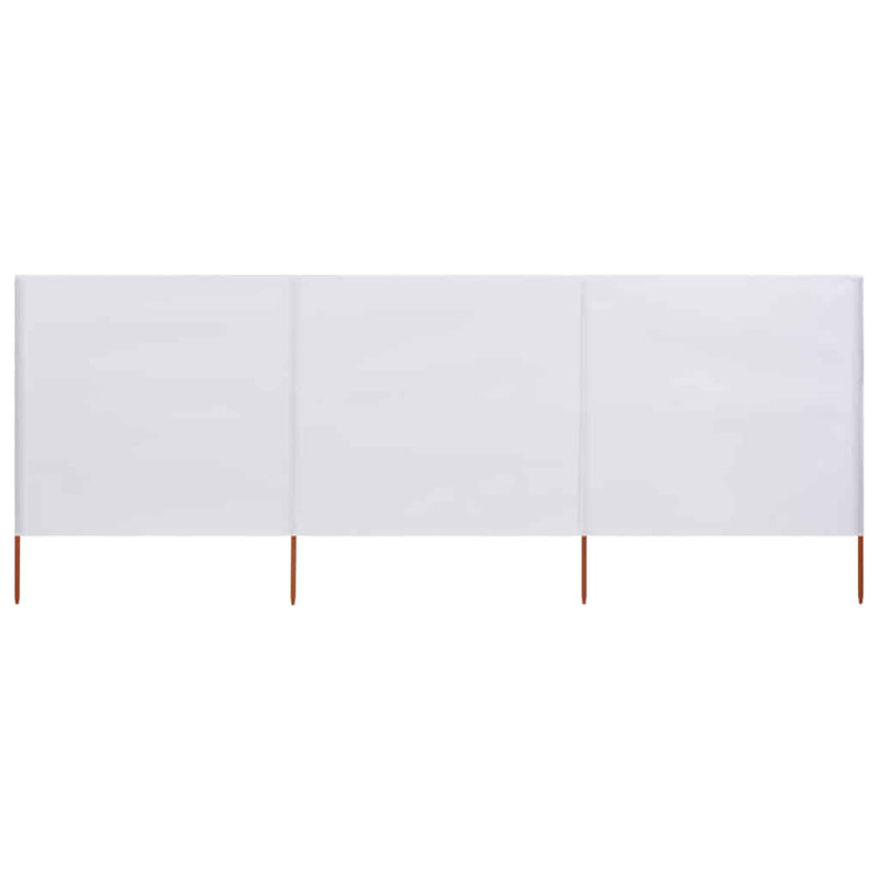 vidaXL 3 paneles homokfehér szövet szélfogó 400 x 80 cm