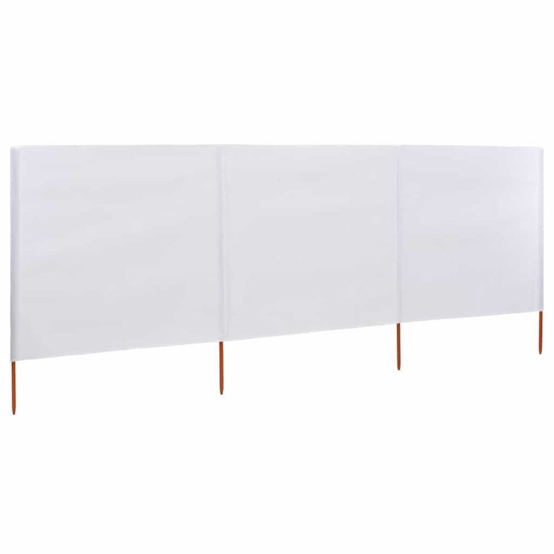 vidaXL 3 paneles homokfehér szövet szélfogó 400 x 80 cm