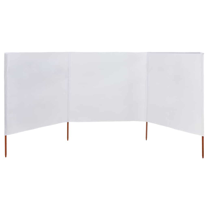 vidaXL 3 paneles homokfehér szövet szélfogó 400 x 80 cm