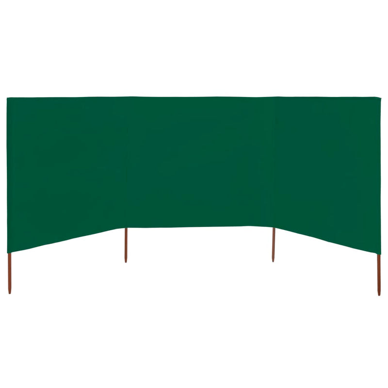vidaXL 3 paneles zöld szövet szélfogó 400 x 80 cm