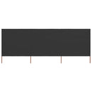 vidaXL 3 paneles antracitszürke szövet szélfogó 400 x 80 cm