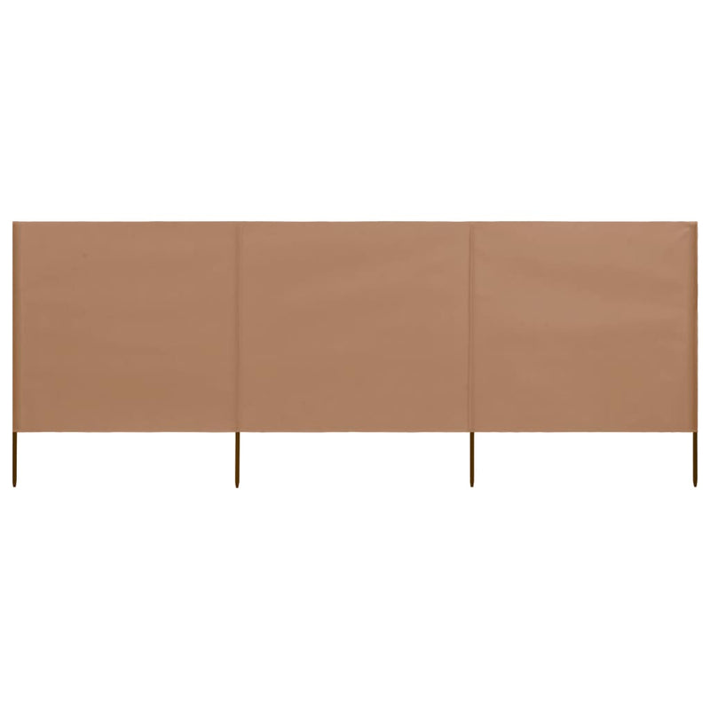 vidaXL 3 paneles tópszínű szövet szélfogó 400 x 80 cm