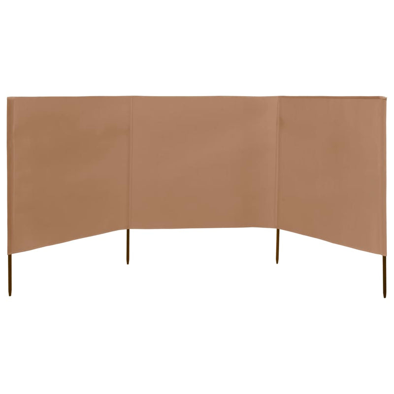 vidaXL 3 paneles tópszínű szövet szélfogó 400 x 80 cm