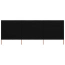 vidaXL fekete szövet 3-paneles szélfogó 400 x 120 cm