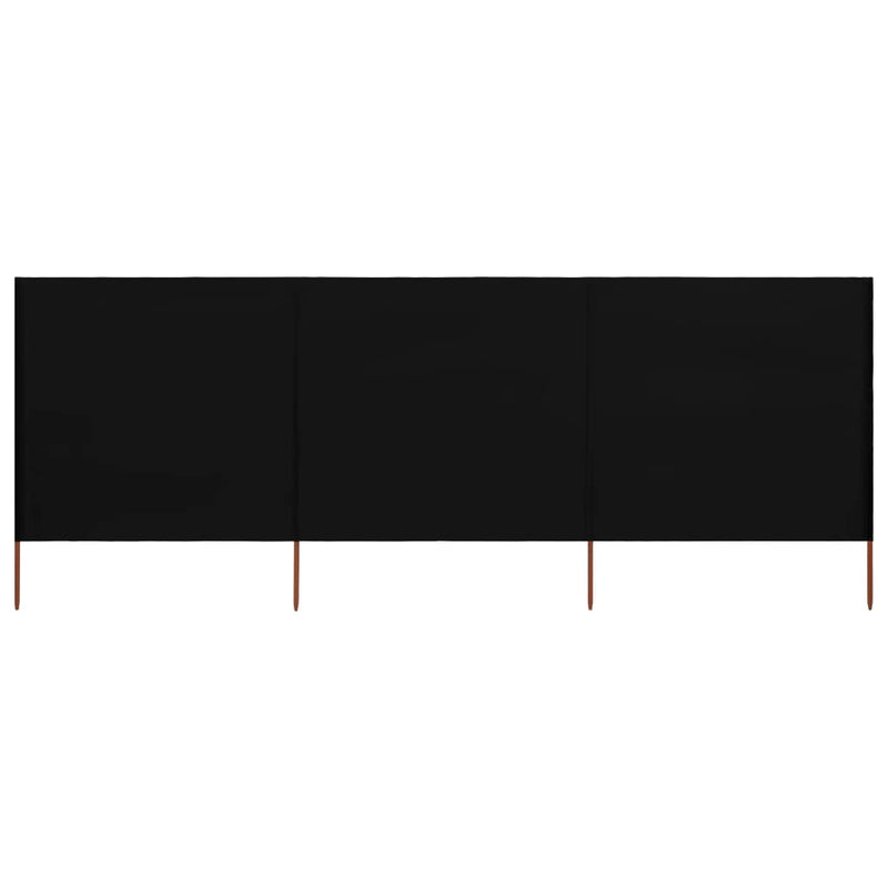 vidaXL fekete szövet 3-paneles szélfogó 400 x 120 cm