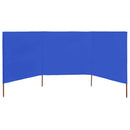 vidaXL azúrkék szövet 3-paneles szélfogó 400 x 120 cm