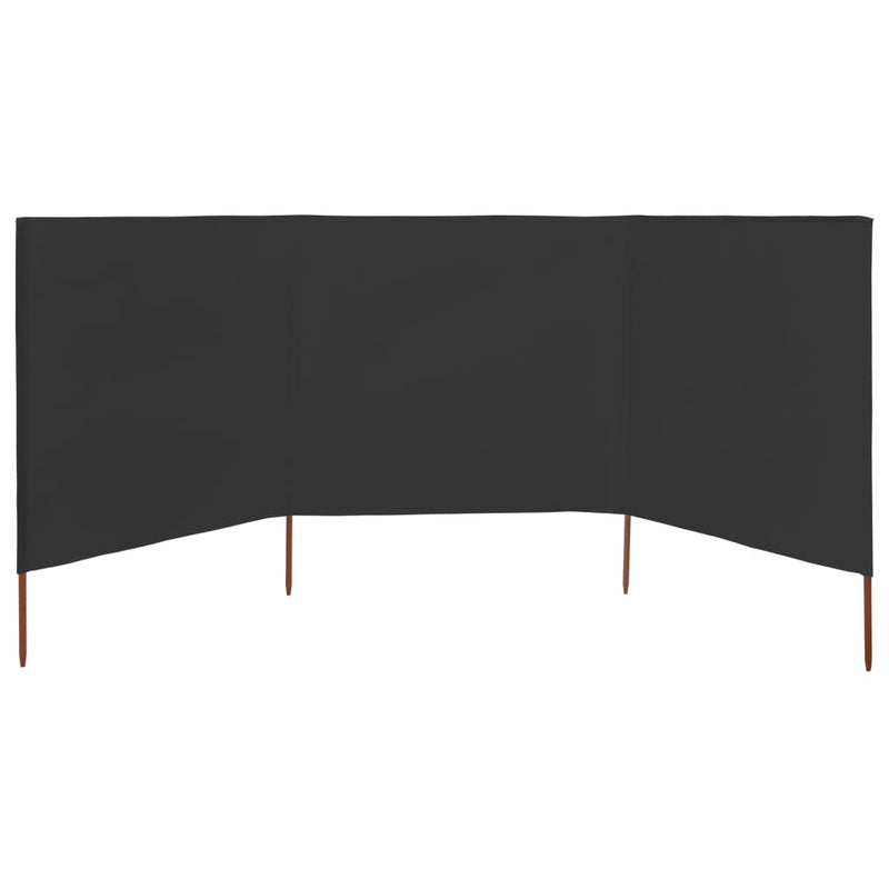 vidaXL antracitszürke szövet 3-paneles szélfogó 400 x 160 cm