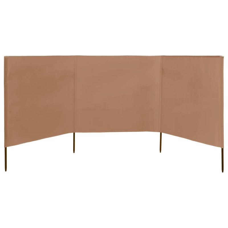 vidaXL tópszínű szövet 3-paneles szélfogó 400 x 160 cm