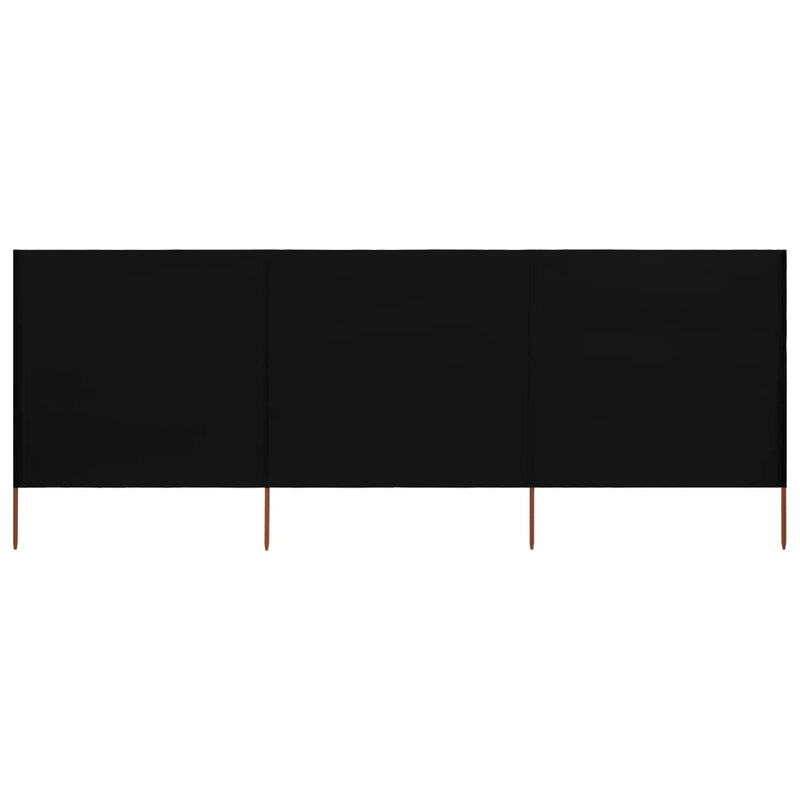 vidaXL fekete szövet 3-paneles szélfogó 400 x 160 cm