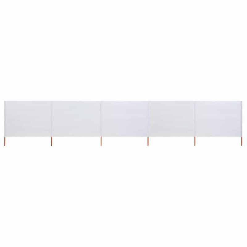 vidaXL homokfehér szövet 5-paneles szélfogó 600 x 80 cm