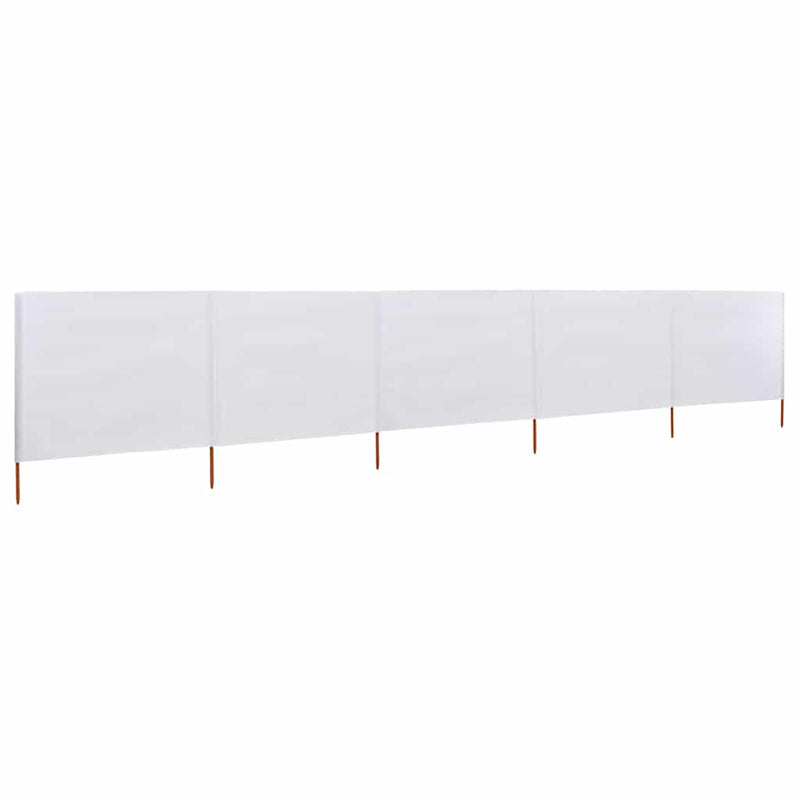 vidaXL homokfehér szövet 5-paneles szélfogó 600 x 80 cm