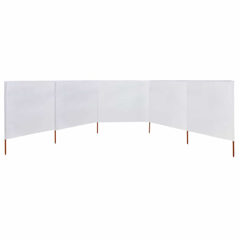 vidaXL homokfehér szövet 5-paneles szélfogó 600 x 80 cm