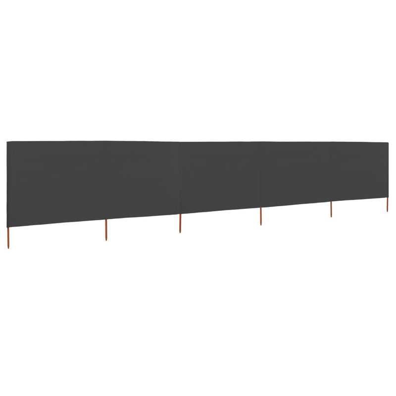 vidaXL antracitszürke szövet 5-paneles szélfogó 600 x 80 cm