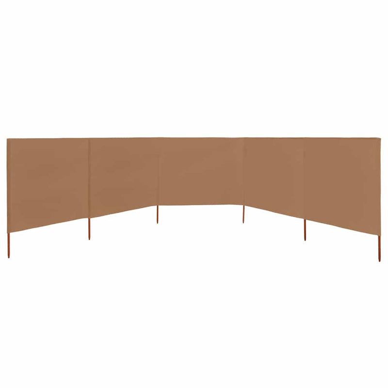 vidaXL tópszínű szövet 5-paneles szélfogó 600 x 80 cm