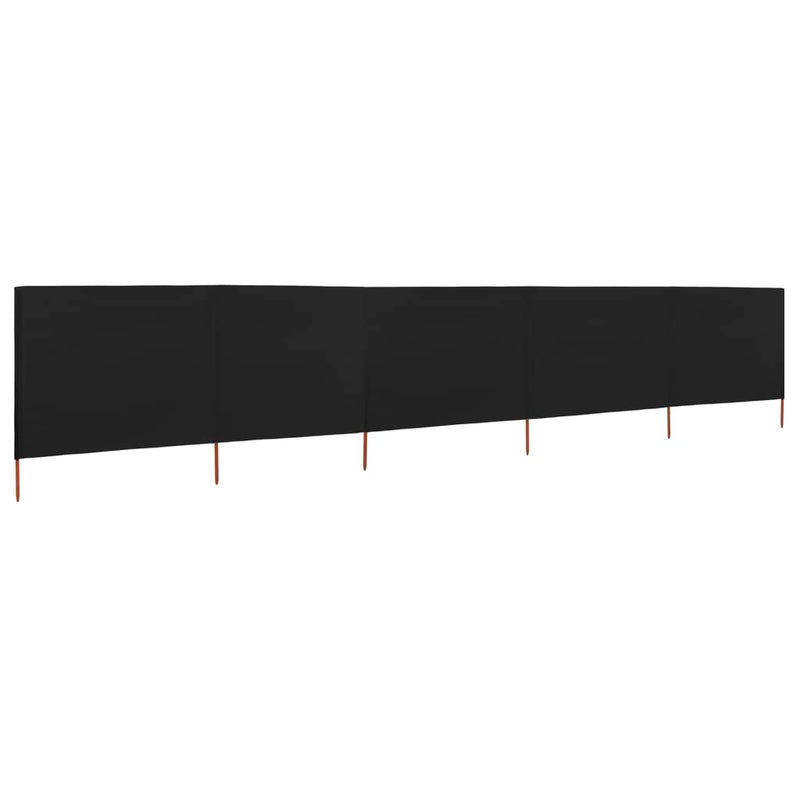 vidaXL fekete szövet 5-paneles szélfogó 600 x 80 cm