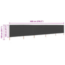 vidaXL antracitszürke szövet 5-paneles szélfogó 600 x 120 cm