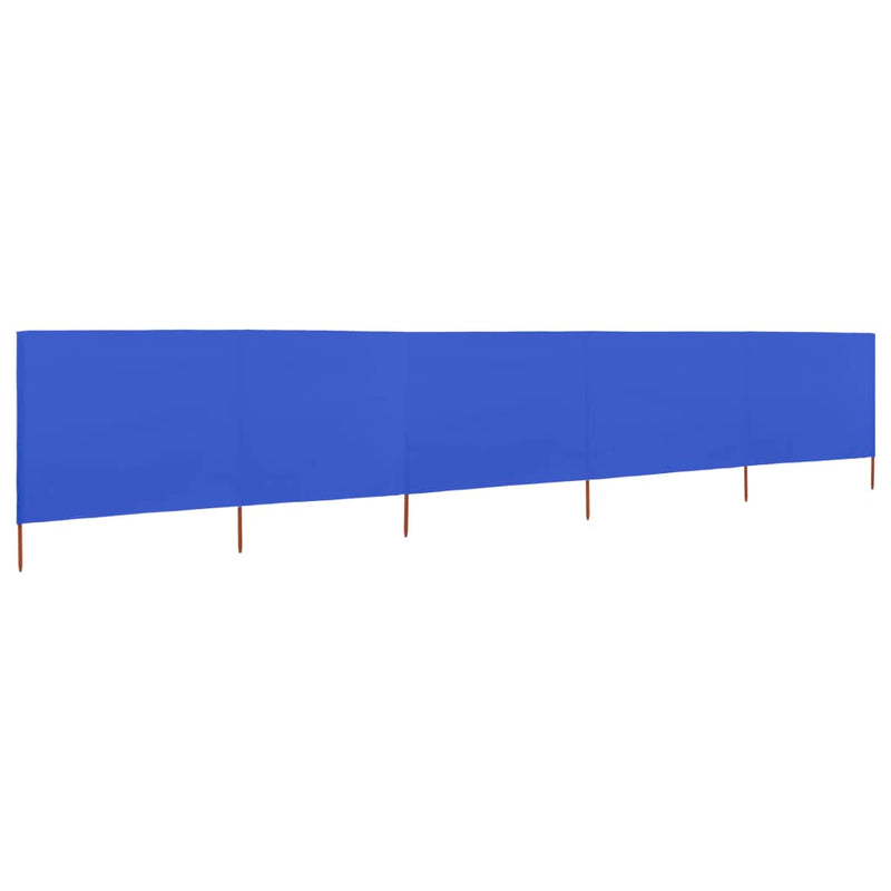 vidaXL azúrkék 5 paneles szövet szélfogó 600 x 120 cm
