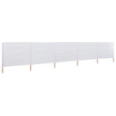 vidaXL homokfehér 5 paneles szövet szélfogó 600 x 160 cm