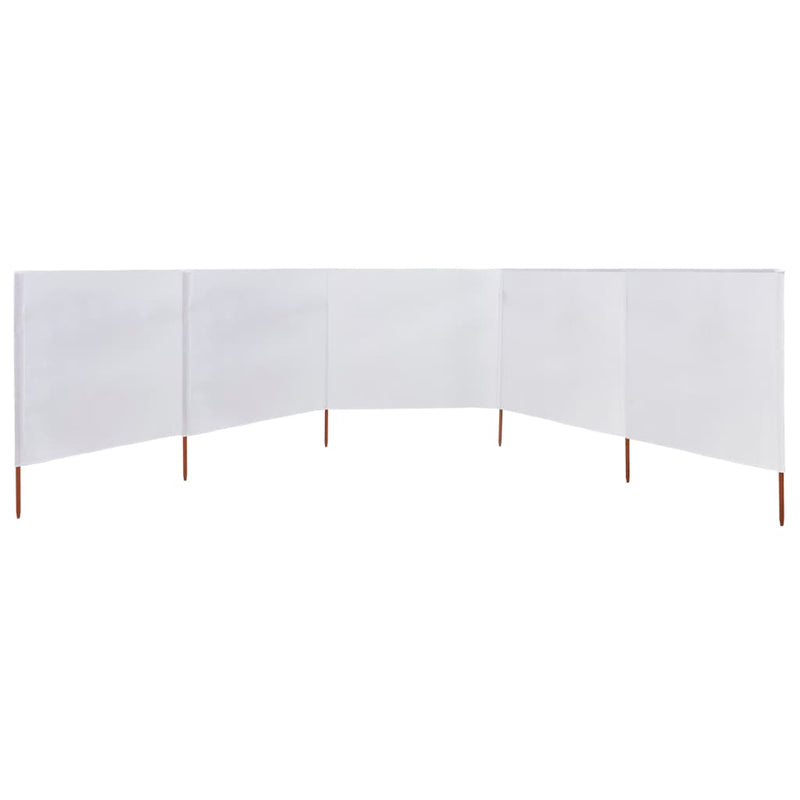 vidaXL homokfehér 5 paneles szövet szélfogó 600 x 160 cm