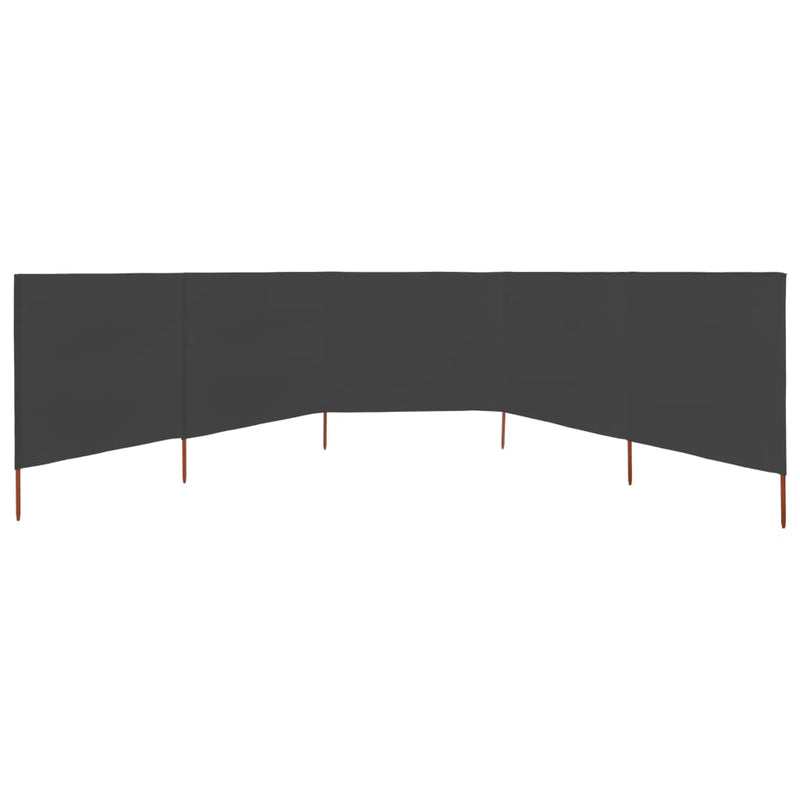 vidaXL antracitszürke 5 paneles szövet szélfogó 600 x 160 cm