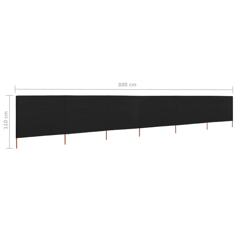 vidaXL tópszínű 6-paneles szövet szélfogó 800 x 80 cm