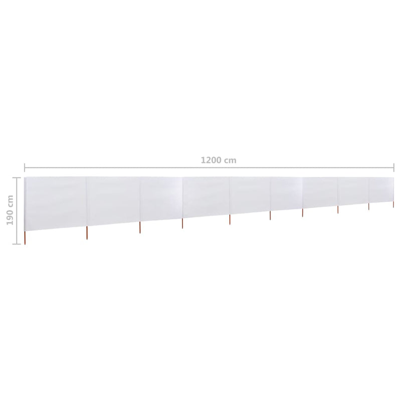 vidaXL homokfehér 9 paneles szövet szélfogó 1200 x 160 cm
