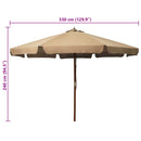 vidaXL tópszínű kültéri napernyő farúddal 330 cm