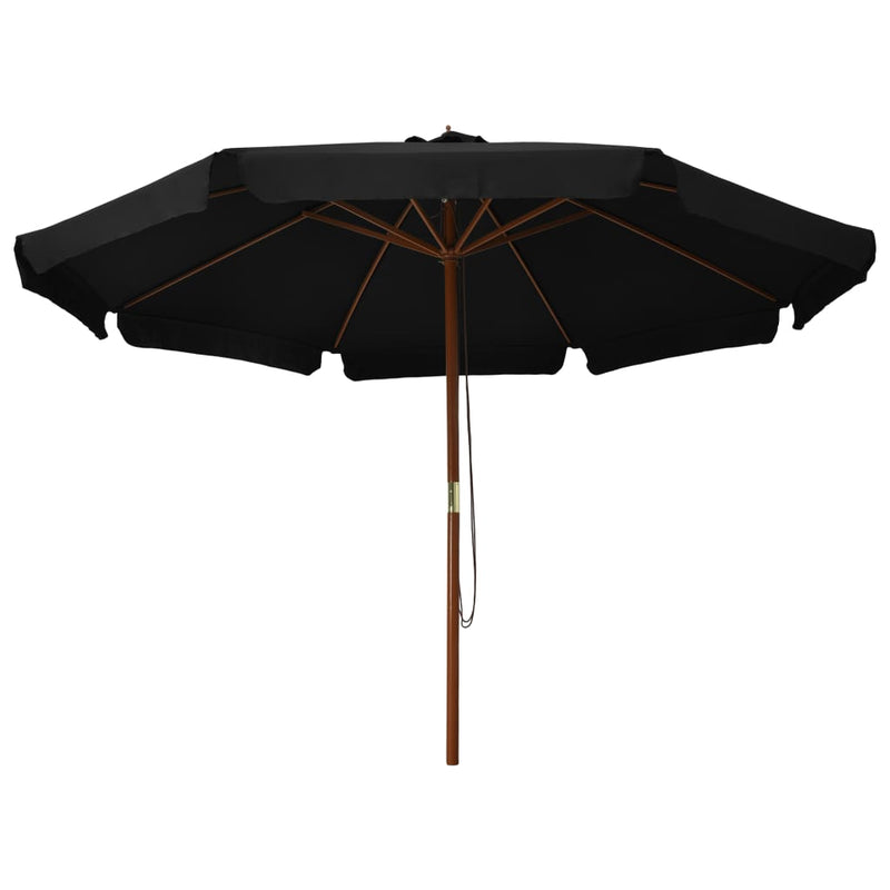 vidaXL fekete kültéri napernyő farúddal 330 cm