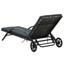 vidaXL Napozóágyak asztallal polyrattan antracit