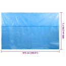 vidaXL kék polietilén medencetakaró 975 x 488 cm