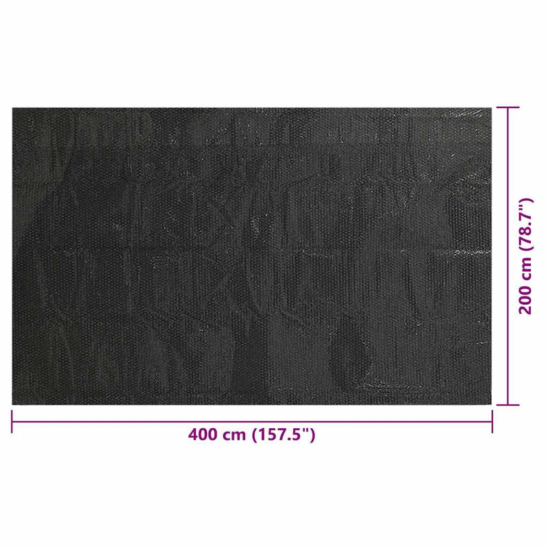 vidaXL fekete polietilén medence takaró 400 x 200 cm