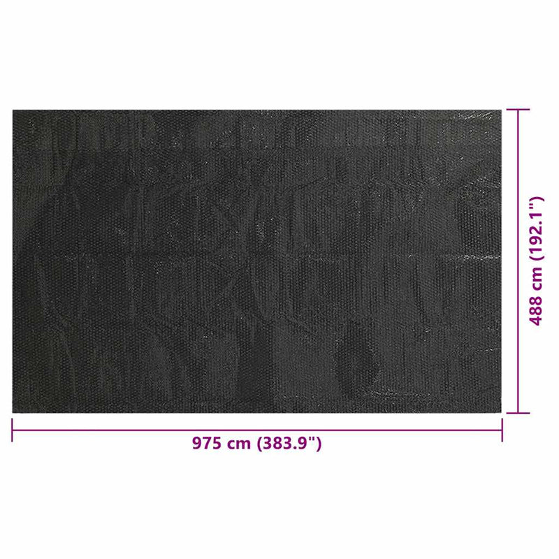 vidaXL fekete polietilén medencetakaró 975 x 488 cm