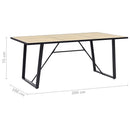 vidaXL tölgyszínű MDF étkezőasztal 200 x 100 x 75 cm