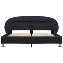 vidaXL fekete műbőr ágykeret LED csíkkal 180 x 200 cm