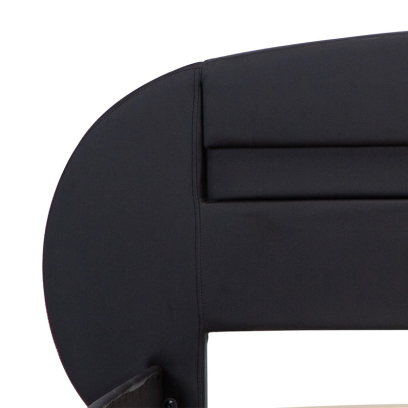 vidaXL fekete műbőr ágykeret LED csíkkal 180 x 200 cm