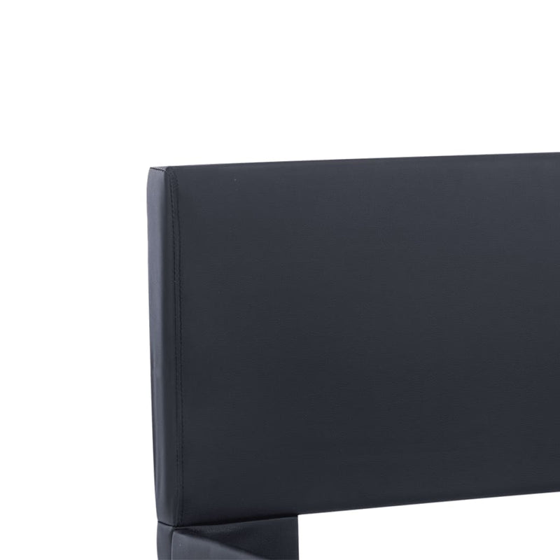 vidaXL fekete LED-es műbőr ágykeret 90 x 200 cm