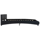 vidaXL fekete műbőr ágykeret LED csíkkal 180 x 200 cm