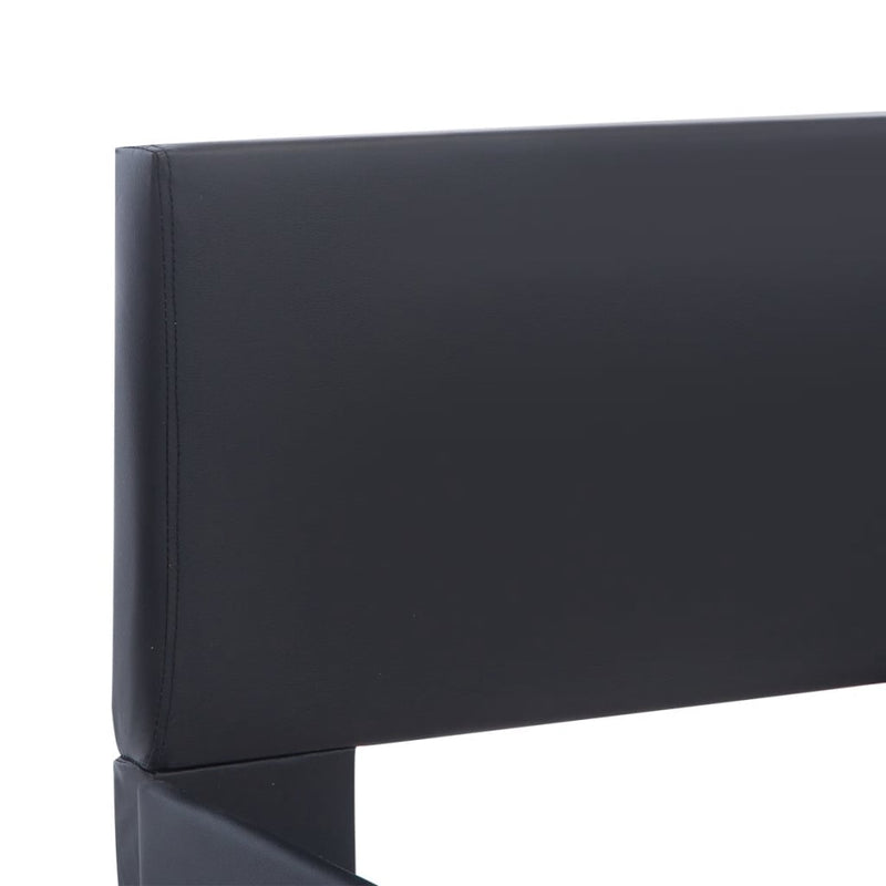 vidaXL fekete műbőr ágykeret LED csíkkal 180 x 200 cm