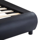 vidaXL fekete műbőr ágykeret LED csíkkal 180 x 200 cm