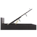 vidaXL fekete műbőr ágykeret hidraulikus tárolóval 160 x 200 cm