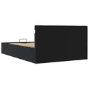 vidaXL fekete műbőr LED-es hidraulikus ágykeret 140 x 200 cm
