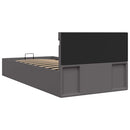 vidaXL szürke műbőr LED-es hidraulikus ágykeret 100 x 200 cm