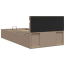 vidaXL kávészínű műbőr LED-es hidraulikus ágykeret 90 x 200 cm